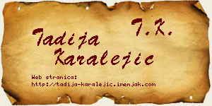 Tadija Karalejić vizit kartica